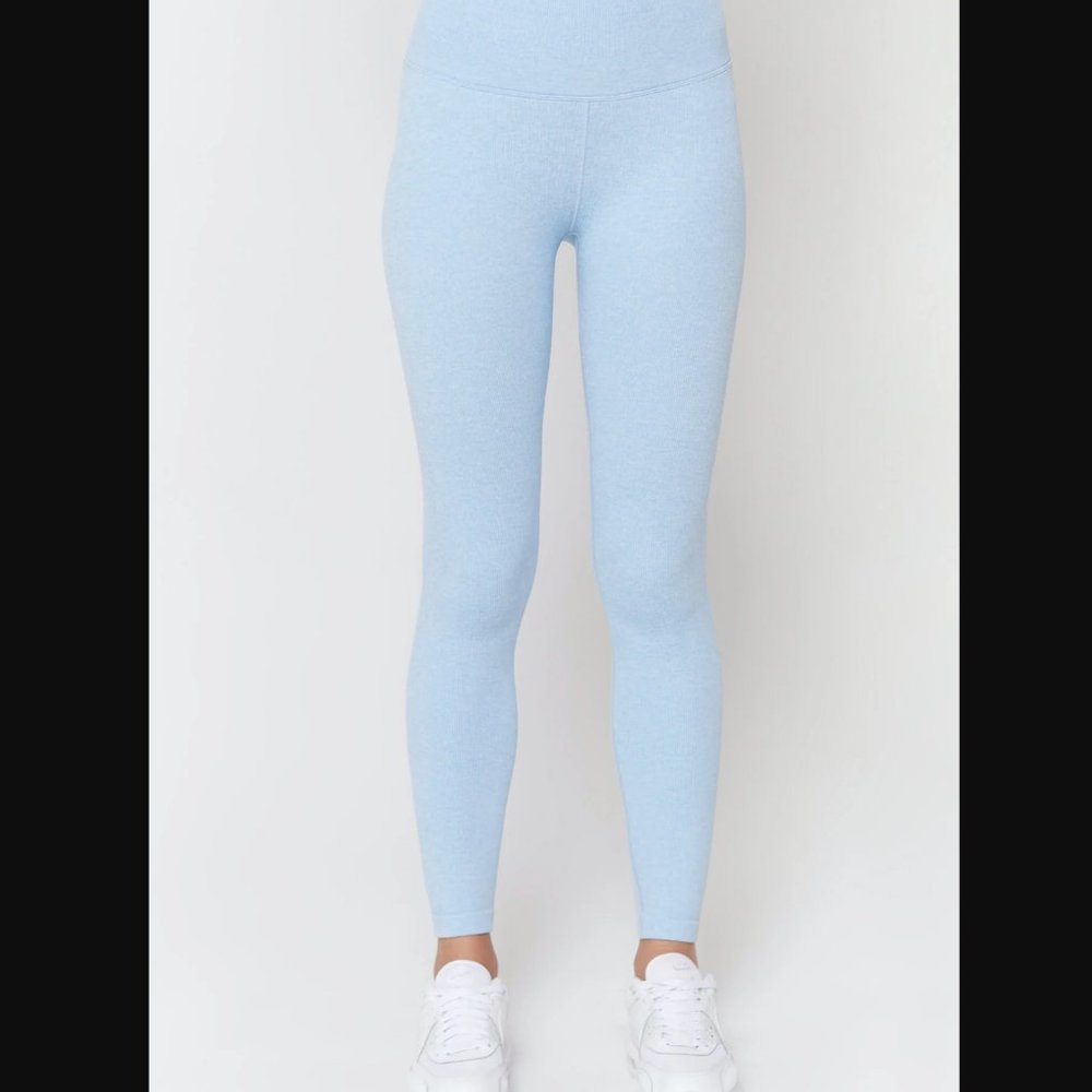 Spiritual Gangster Love Sculpt Seamless Legging Ribbed Baby Blue (XS/S)